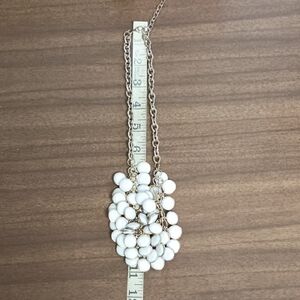 Vintage White Layered Faceted Beaded Bib Statement